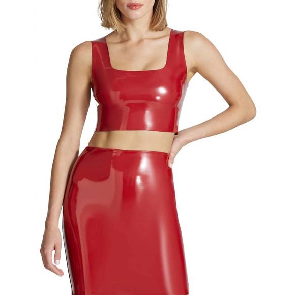 NEW COMMANDO faux patent leather crop top in lava - Picture 1 of 2